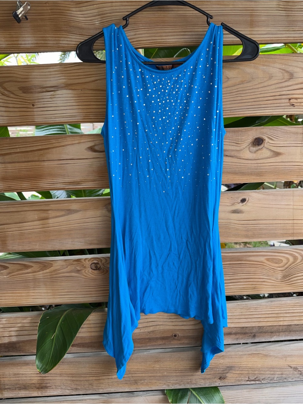 Y2K Belldini Bright Blue Sleeveless Rhinestone Tank Top